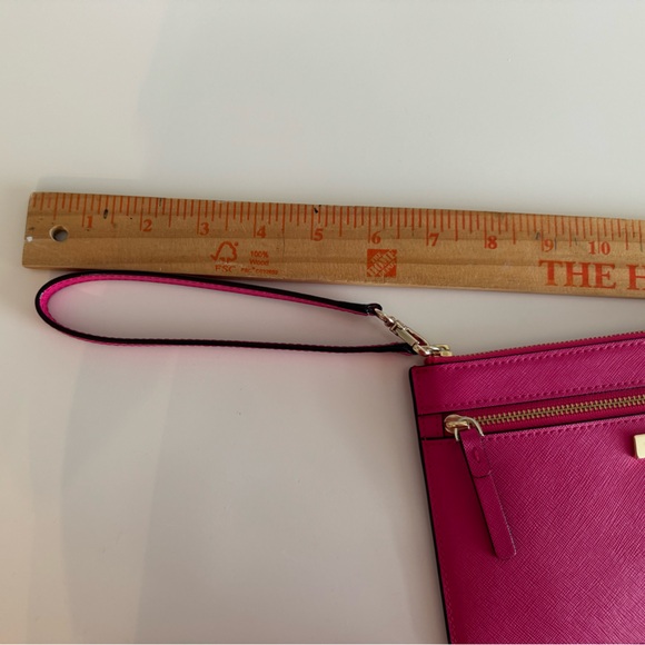 KATE SPADE | Zipper Wallet Wristlet Clutch Purse Pink Gold Leather Like New - Picture 7 of 8